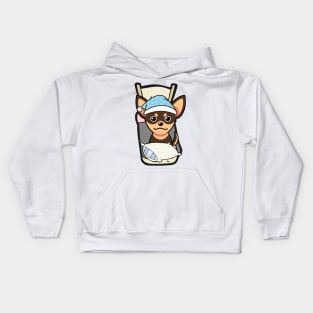 Cute small dog is going to bed Kids Hoodie